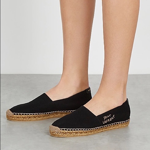 SAINT LAURENT Signature Canvas Flat Espadrilles SZ 38 - Picture 3 of 3